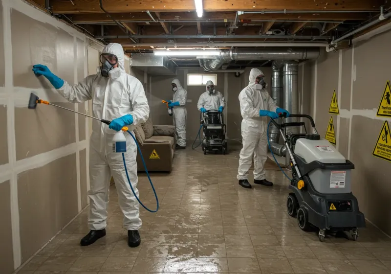 Basement Moisture Removal and Structural Drying process in Mililani Town, HI